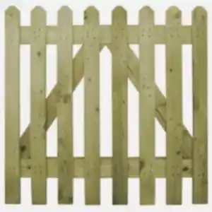 Picket Garden Gate with Pointed Tops