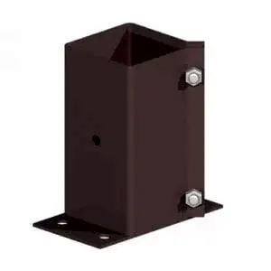 75mm Swift Clamp Flush Bolt Down Post Support - brown