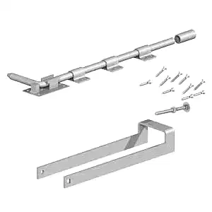 Silver double gate fastener set