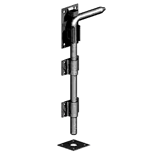 12" drop bolt for gates - galvanised silver