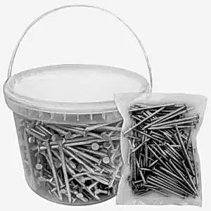 Galvanised fencing nails for fitting featheredge boards and fixing rails to timber posts