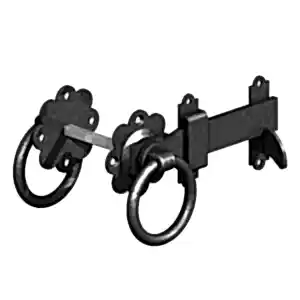 6" Ring Gate Latch - Black