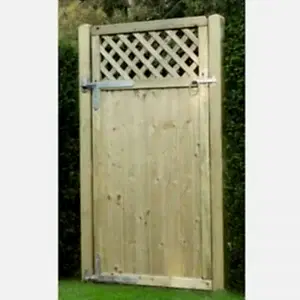 T&G Gate with Lattice Top