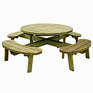 Woodford Round 8 Seater Picnic Table
